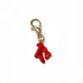 Alloy drip oil imitation coral pendant with lobster clasp DIY jewelry accessory detail view. - Red