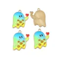 Cute Halloween enamel ghost pendants pumpkin alloy charms for DIY jewelry making accessories. - AL3-24 / 25x20mm (2g)