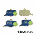 Legierung Öltropfen Tennis Kappe Anhänger DIY Schmuck Zubehör Schlüsselanhänger 14x25mm - AL2-206 Tennis Stil