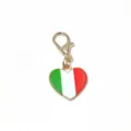 31x16mm Enamel Heart Italian Flag Pendant with Lobster Clasp DIY Jewelry Accessory Charm - Italy Flag Style