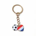 Alloy heart football flag keychain with 25mm keyring, perfect DIY accessory for bags and keys. - Style 3