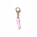 Gold lobster clasp pink enamel chili pendant DIY jewelry accessory charm 14x5.5mm - Light Pink