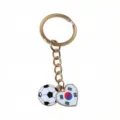 Alloy heart flag football oil-drop pendant with 25mm key ring keychain DIY jewelry accessory - Style 4