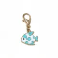 Enamel fish pendant charm with lobster clasp alloy DIY jewelry accessory close up detail shot - Drip Oil Little Fish Style (SG-D5-40-AB1-02) / 30x15mm