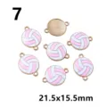Lega Rosa Bianco Pallavolo Doppio Appendiabiti Connettore Charm Gioielli Fai Da Te 21.5x15.5mm - Pallavolo (AL1-212) / 21.5x15.5mm
