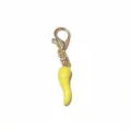 Yellow enamel chili pepper pendant with lobster clasp, metal DIY jewelry accessory charm - Yellow