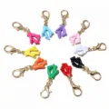 Colorful alloy drip oil coral pendant with lobster clasp for DIY jewelry making accessories. - Random Mixed