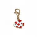 Charm pendentif poisson rouge en alliage avec fermoir pour accessoires fabrication bijoux DIY. - Style Petit Poisson Goutte d'Huile (SG-D5-44-AB1-02) / 30x15mm