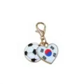 Alloy heart South Korea flag football pendant with lobster clasp DIY keyring jewelry accessory - South Korea Flag Football Pendant(SG-AL2-104) / 1 Piece Pack (32x16mm)