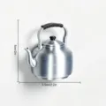 Detail view of a creative 3D retro kettle fridge magnet showing realistic silver finish. - 1 Set / Silver & Black