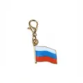 Close-up detail of the metal alloy Russian flag pendant with lobster clasp for DIY keychains. - German Flag Style (D5-26) / 30x14mm