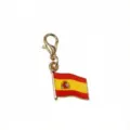 Spanish flag enamel charm pendant with lobster clasp golden metal DIY key chain accessory - Spanish Flag Style (SG-D5-28) / 30x14mm