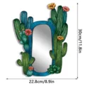 Bohemian style cactus wooden decorative mirror, creative wall art mirror for bedroom home decor. - Cactus / With Screws & Wall Plugs
