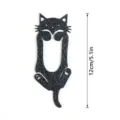 Schwarzes strukturiertes Katzen Lesezeichen aus Metall für Buchliebhaber und Studenten. - 3D005