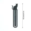 Detailansicht eines schwarzen Metall-Katzenlesezeichens mit strukturierter Oberfläche. - 3D013 Stil