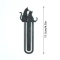 Schwarzes Katzen-Metalllesezeichen mit 11,5cm Länge, elegantes Buchzubehör und Geschenk. - 3D014 Stil