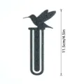Metall Kolibri Lesezeichen Detailansicht mit schwarzer strukturierter Oberfläche 11.5cm. - 3D016 Stil