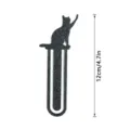 Schwarzes Metall Katzen Lesezeichen Detailansicht mit feiner Silhouette und handlicher Grösse. - 3D017 Stil