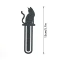 Schwarzes Metall Katzen Lesezeichen Detailansicht mit feiner Textur und 13cm Laenge fuer Leser. - 3D020 Stil