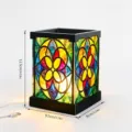 Lampe de chevet LED style vitrail coloré avec motif géométrique et câble d'alimentation USB. - Emballage en Carton / YDTYU053