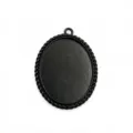 Plateau de pendentif ovale noir en alliage 30x40mm vide pour la fabrication de bijoux DIY - B2-27