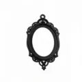 Plateau pendentif ovale noir en alliage pour bijoux DIY, style rétro dimensions 30x40mm. - B2-31
