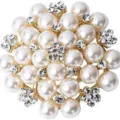 Elegant pearl rhinestone flower napkin ring for wedding hotel table decor and dinner parties. - Gold