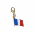 French flag charm alloy lobster clasp keychain DIY pendant stylish national flag keyring accessory - French Flag Style (SG-D5-29) / 30x14mm