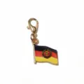 Gold-tone metal lobster clasp keychain with East Germany flag pendant accessory charm. - East German Flag Style (SG-D5-31) / 30x14mm
