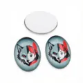 Oval glass cabochons and alloy tray base DIY jewelry accessories set for handmade crafts. - Glass / 30x40mm Inner Diameter