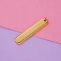 Stainless steel gold rectangular bar pendant DIY jewelry finding close up detail view - Gold