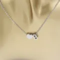 Stainless steel heart letter B pendant necklace fashion couple jewelry detail view - Heart B / Steel