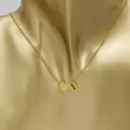 Gold stainless steel heart and letter D pendant necklace, personalized fashion jewelry. - Heart D / Gold