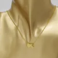 Gold stainless steel heart and letter E pendant necklace, stylish couple jewelry variant. - Heart E / Gold
