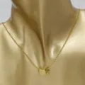 Gold stainless steel heart and initial letter pendant necklace for daily fashion jewelry. - Heart Letter F / Gold