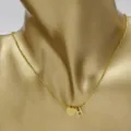 Gold stainless steel heart and letter H pendant necklace variant for couples and daily fashion. - Heart Letter H / Gold