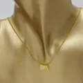 Stainless steel gold heart and letter pendant necklace for women fashion jewelry item. - Heart Letter I / Gold
