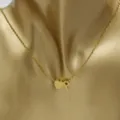 Gold stainless steel heart and letter P pendant necklace for couples and fashion wear. - Heart Letter P / Gold