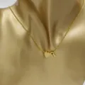 Gold stainless steel necklace variant featuring a cute heart charm and letter R pendant design. - Heart Letter R / Gold
