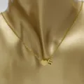 Gold stainless steel heart and letter S pendant necklace, stylish jewelry accessory for couples. - Heart Letter S / Gold