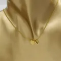 Gold Stainless Steel Heart Letter U Pendant Necklace Couple Fashion Jewelry Accessory - Heart Letter U / Gold