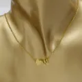 Gold stainless steel heart letter W pendant necklace fashion couple jewelry daily wear - Heart Letter W / Gold