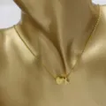 Gold stainless steel heart and letter x pendant necklace for fashion couples daily wear - Heart Letter X / Gold