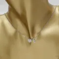 Stainless steel heart and letter E pendant necklace, golden finish couple jewelry item. - Heart E / Steel