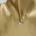 Stainless steel silver tone necklace with heart and letter M pendant, fashion minimalist jewelry. - Heart Letter M / Steel