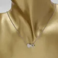 Stainless steel silver color necklace with heart and letter R pendant for women fashion. - Heart Letter R / Steel