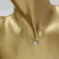 Silver stainless steel necklace with heart and letter S pendant for couples fashion jewelry. - Heart Letter S / Steel