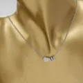 Stainless steel necklace featuring a cute heart and letter W pendant for daily fashion wear. - Heart V / Steel