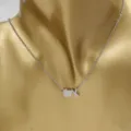 Stainless steel heart and letter X pendant necklace, stylish silver collar chain for women. - Heart Letter X / Steel