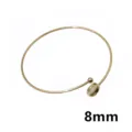 Stainless steel DIY bracelet blank detail with 8mm round bezel tray, open bangle accessory. - 8mm / Gold